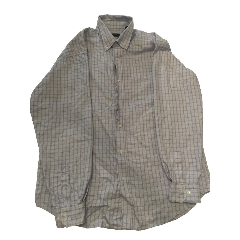 Bobby Jones Brown Plaid Cotton Button-Down Long-Sleeve Shirt, XL